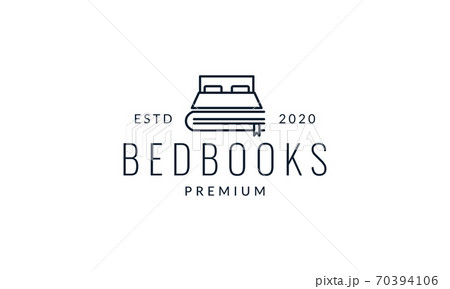 Book And Bed Line Logo Vector Illustration Designのイラスト素材