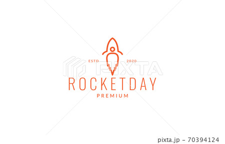 rocket with fire line minimalist logo vector illustration design rocket with fire line minimalist logo vector illustration design 70394124