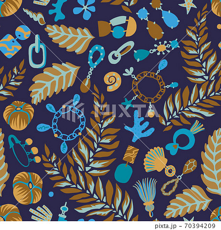 Jewelry set seamless pattern.  70394209