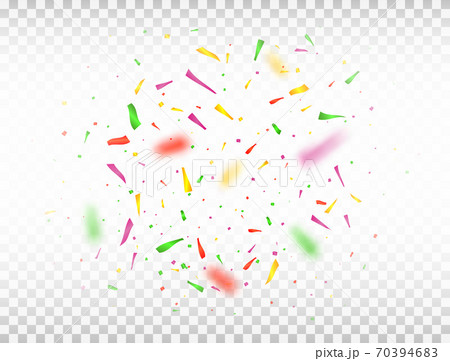 Bright colorful confetti isolated on transparent background. Defocused color confetti. Vector illustration 70394683