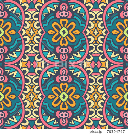 Ethnic tribal festive pattern for fabric. Abstract Doodle style seamless pattern ornamental. Indian design 70394747