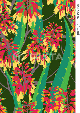 Botanical background. Vector seamless pattern with flowers. 70395150