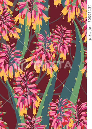 Botanical background. Vector seamless pattern with flowers. 70395154