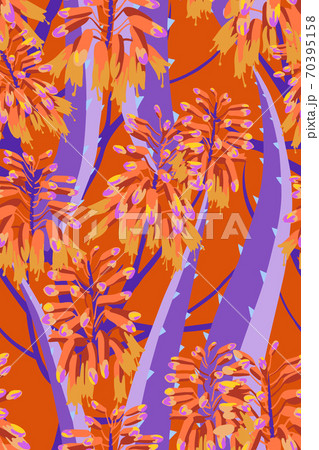 Botanical background. Vector seamless pattern with flowers. 70395158