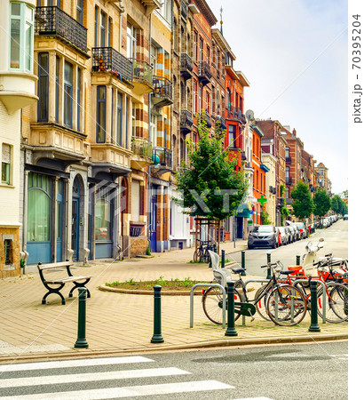 Cityscape, street, bicycles, Brussels, Belgium Cityscape, street, bicycles, Brussels, Belgium 70395204