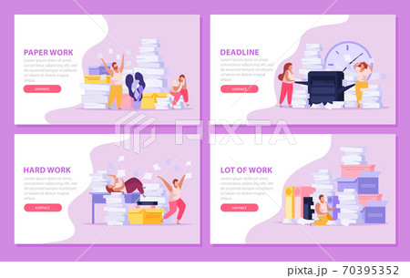 Tired People Banners Set 70395352