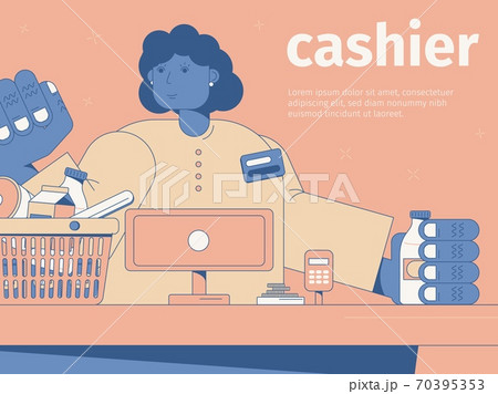 Cashier Flat Illustration 70395353