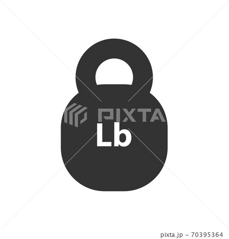 Lb, Lbs weight mass black simple flat icon 70395364