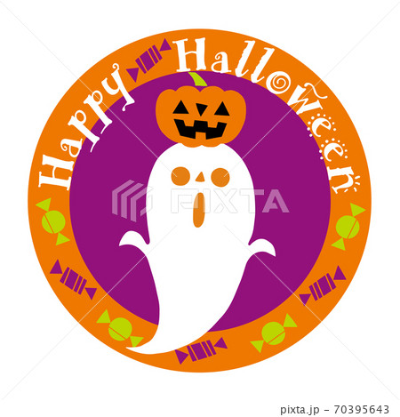 ハロウィンキャラクター_マーク_Happy Halloween_おばけとかぼちゃとキャンディー 70395643