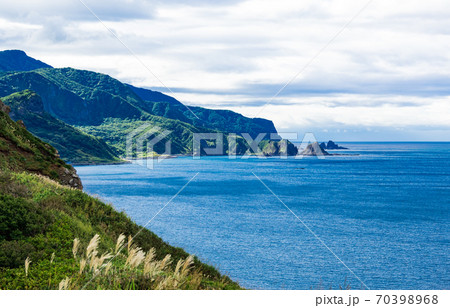 北海道 積丹半島 神威岬からの眺めの写真素材