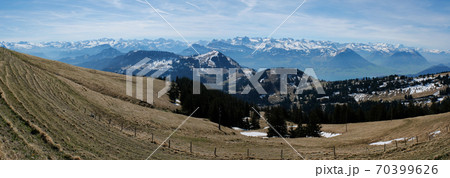 Panoramic view alps from Rigi Kulm (Summit of Mount Rigi, Queen of the Mountains) Switzerland Panoramic view alps from Rigi Kulm (Summit of Mount Rigi, Queen of the Mountains) Switzerland 70399626