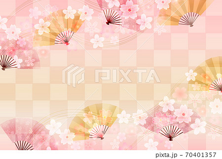 桜　和柄　年賀状　背景 70401357