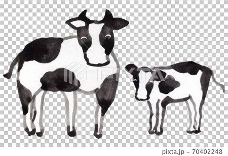 新年賀卡材料牛圖水彩 新年賀卡材料牛圖水彩 70402248