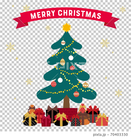 Illustration of Christmas tree and gifts with square letters Illustration of Christmas tree and gifts with square letters 70403330