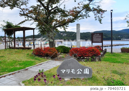 山中湖畔のマリモ公園まりもの碑 70403721