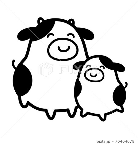 かわいい牛の親子のイラスト素材のイラスト素材 かわいい牛の親子のイラスト素材のイラスト素材