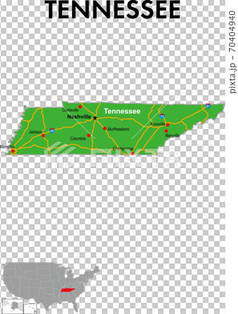 Map of Tennessee State capital, major cities, highways Map of Tennessee State capital, major cities, highways 70404940