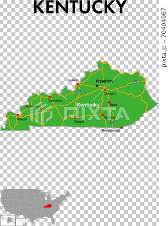 Map of Kentucky State capitals, major cities, highways Map of Kentucky State capitals, major cities, highways 70404967