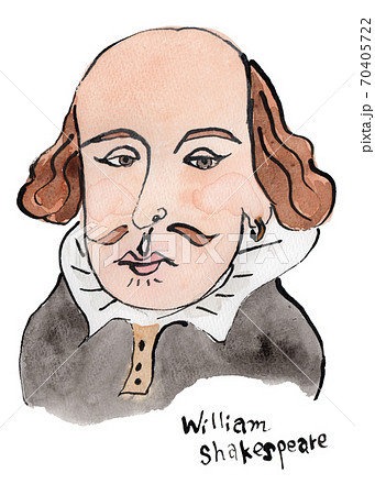 ウイリァム・シェイクスピアの水彩似顔絵イラスト ウイリァム・シェイクスピアの水彩似顔絵イラスト 70405722