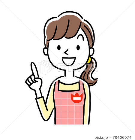 イラスト素材:若い保育士の女性、ポイント イラスト素材:若い保育士の女性、ポイント 70406074