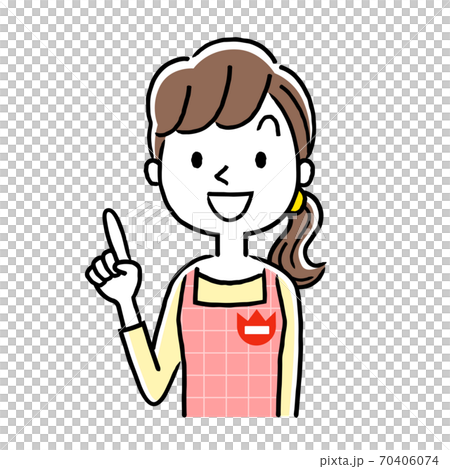 イラスト素材:若い保育士の女性、ポイント イラスト素材:若い保育士の女性、ポイント 70406074