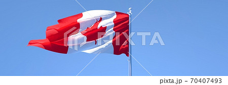 3D rendering of the national flag of Canada waving in the wind 70407493