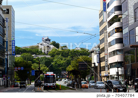 熊本市街地 熊本城方面を望む通町筋の景観 熊本市街地 熊本城方面を望む通町筋の景観 70407784