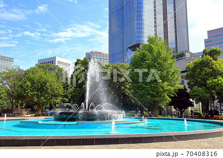 東京 日比谷公園 噴水広場の写真素材