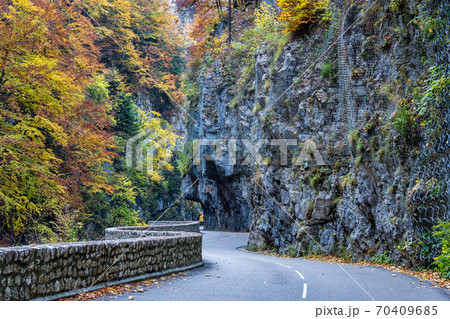 Gorges de la Bourne, the Bourne canyon near Villard de Lans, Vercors in France 70409685