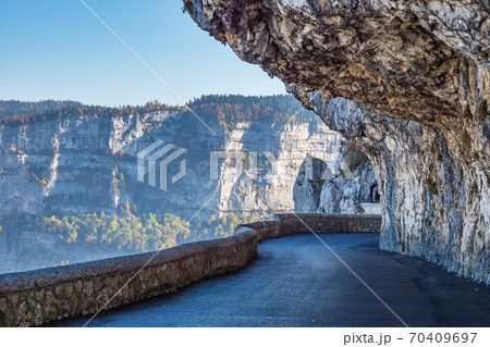 Landscape of Vercors in France - view of Combe Laval, Col del la Machine Landscape of Vercors in France - view of Combe Laval, Col del la Machine 70409697
