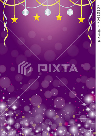 キラキラクリスマス背景 紫の縦型のイラスト素材