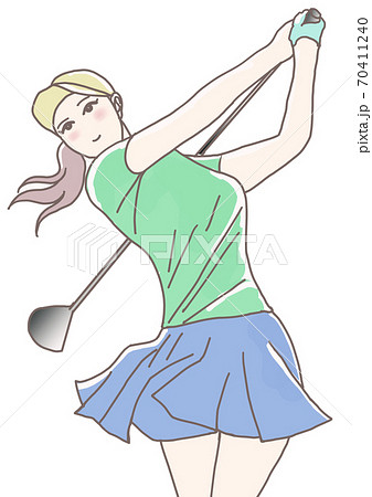 ゴルフを楽しむ女性 70411240
