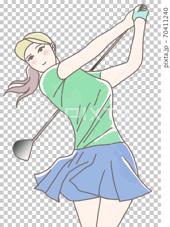 ゴルフを楽しむ女性 70411240