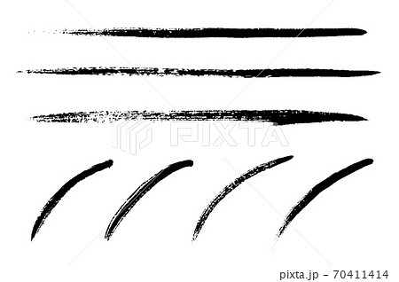 毛筆 線 素材セットのイラスト素材