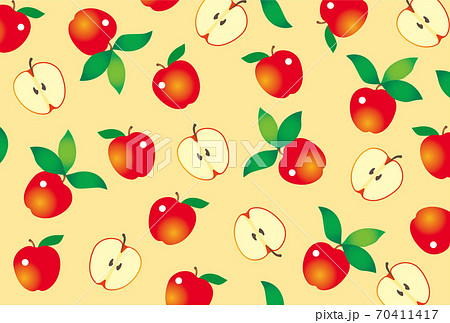 りんごの背景黄色のイラスト素材