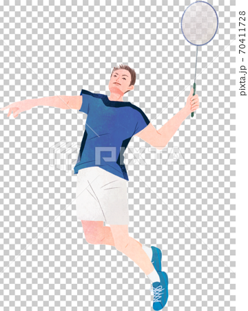 Men playing badminton smash - Stock Illustration [70411728] - PIXTA