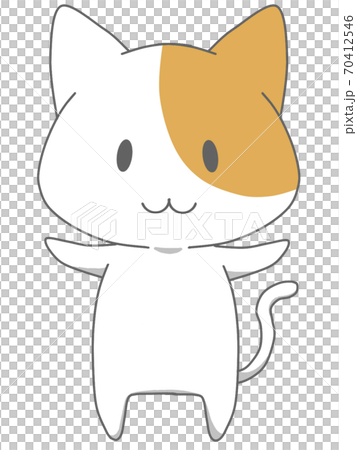 二本足で立つ猫のキャラクターのイラスト素材