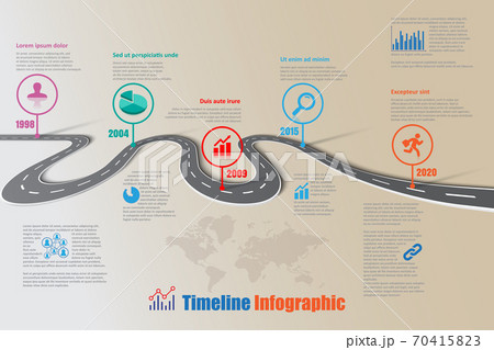 Road map Timeline Infographic, Vector Illustration 70415823