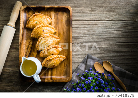 Curry puff pastry 70418579
