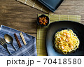 Spaghetti pasta with sausage and tomato sauce 70418580