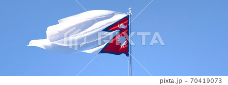 3D rendering of the national flag of Nepal waving in the wind 70419073