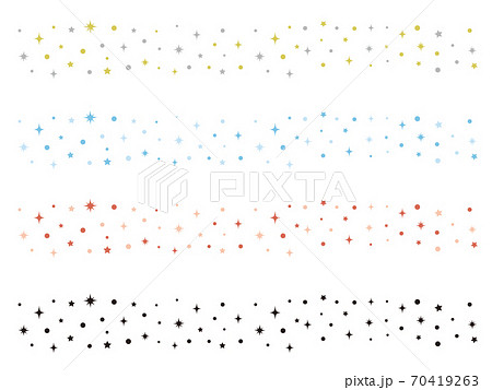 キラキラ ライン カラーバリエーションセットのイラスト素材