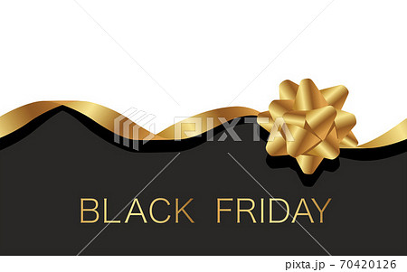 金色のリボンのブラックフライデーの背景 金色のリボンのブラックフライデーの背景 70420126