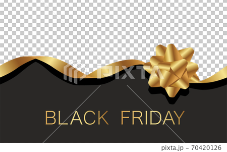 金色のリボンのブラックフライデーの背景 金色のリボンのブラックフライデーの背景 70420126