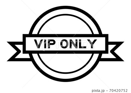 Round vintage label banner in black color with word VIP (abbreviation of very important person) only on white background 70420752