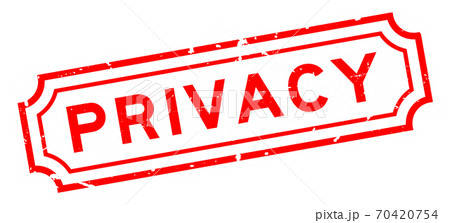 Grunge red privacy word square rubber seal stamp on white background 70420754