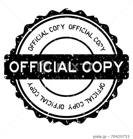 Grunge black official copy word round rubber seal stamp on white background 70420755