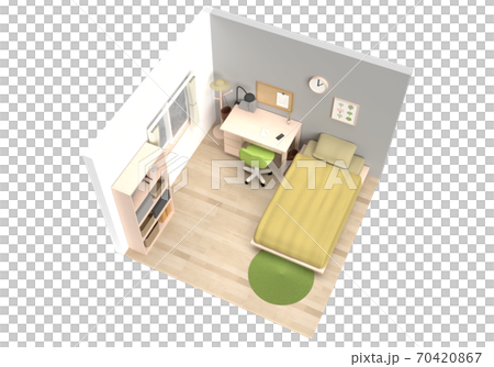 一人で楽しむ子供部屋のイラスト素材
