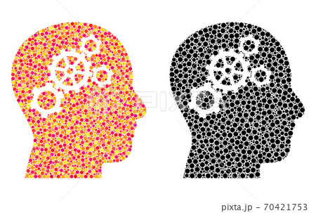 Pixel Brain Gears Mosaic Icons 70421753