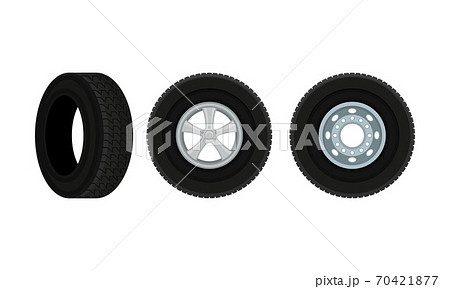 Tire or Tyre as Ring-shaped Component of Wheel Rim Vector Set Tire or Tyre as Ring-shaped Component of Wheel Rim Vector Set 70421877